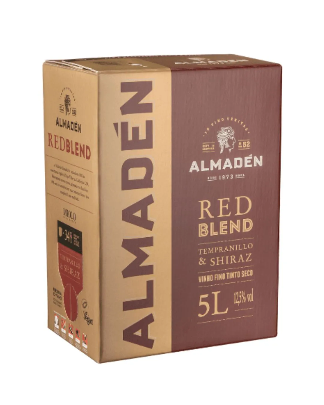 VINHO ALMADEN TTO TEMPANILLO SHIRAZ BAG 5 L