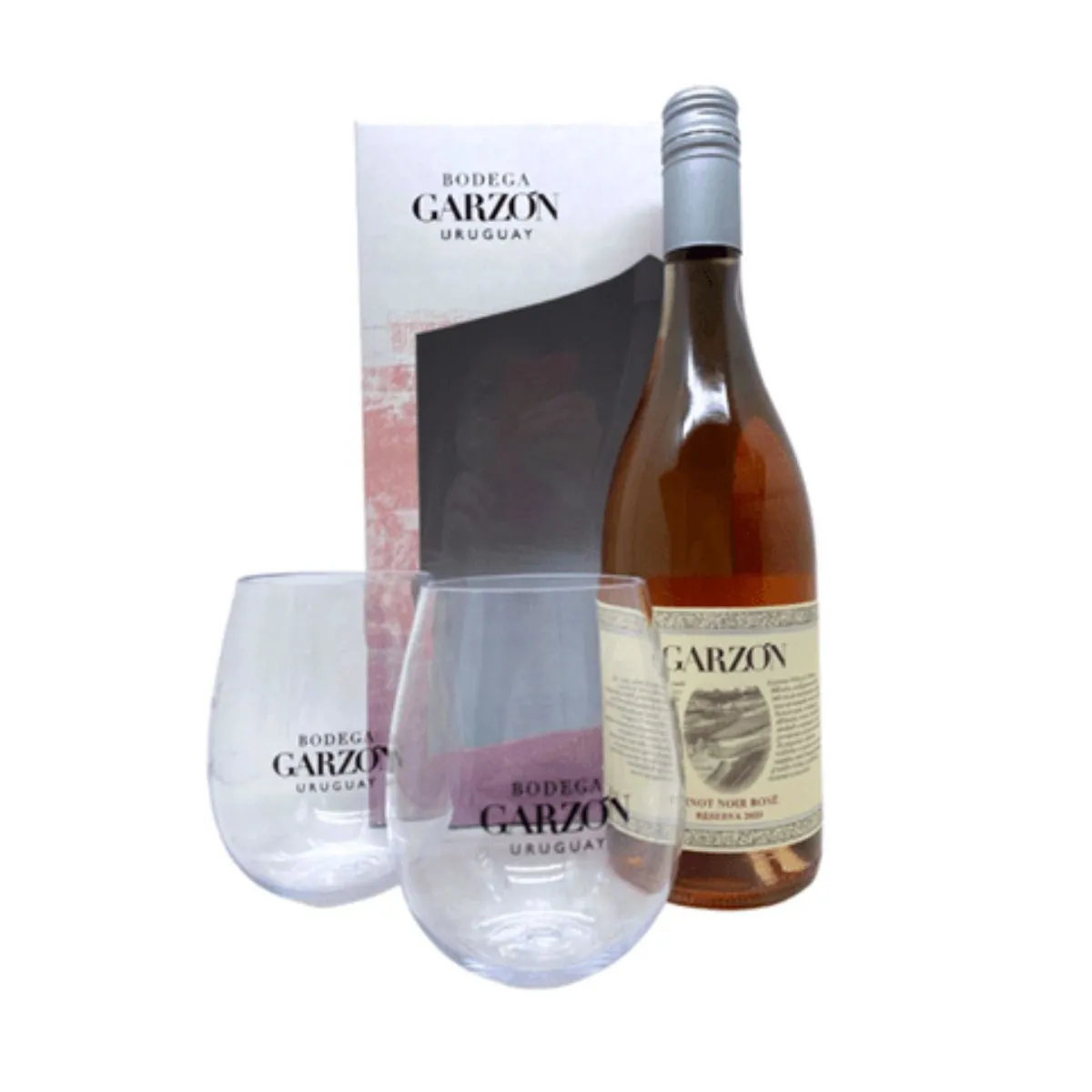 VINHO GARZON RES. PINOT ROSE C/2COPOS 750ML