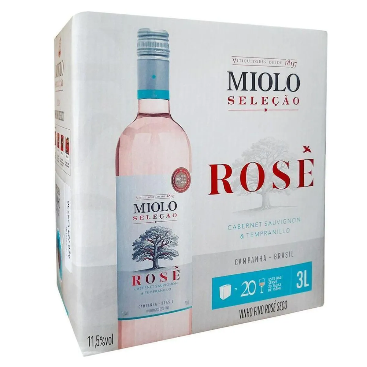 VINHO MIOLO SELECAO BAG ROSE SECO 3 L