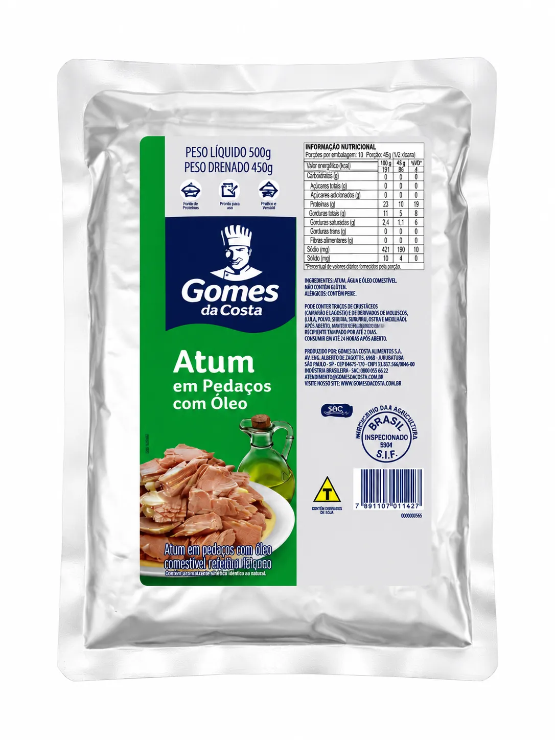ATUM EM SACHE PEDACOS GOMES DA COST 500 G